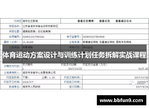 体育运动方案设计与训练计划任务拆解实战课程